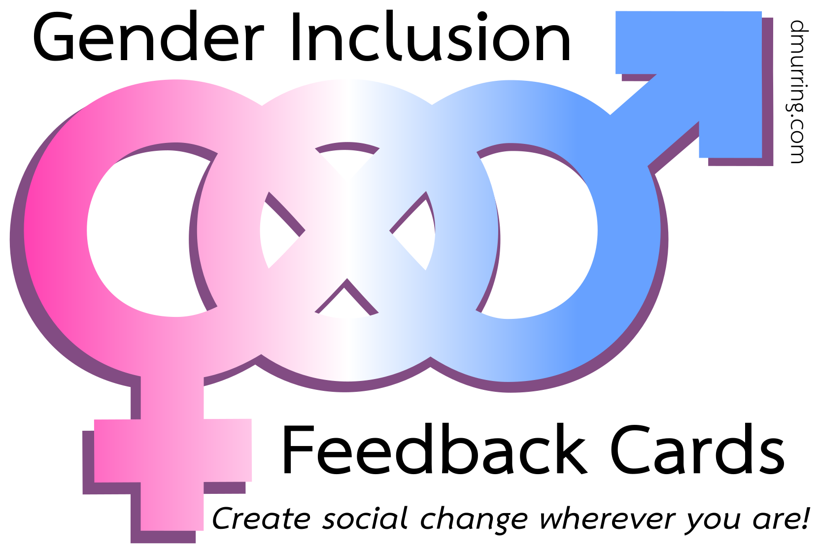 Gender Inclusion Feedback Cards logo: a symbol combining the standard male and female symbols to include nonbinary and null gender identities